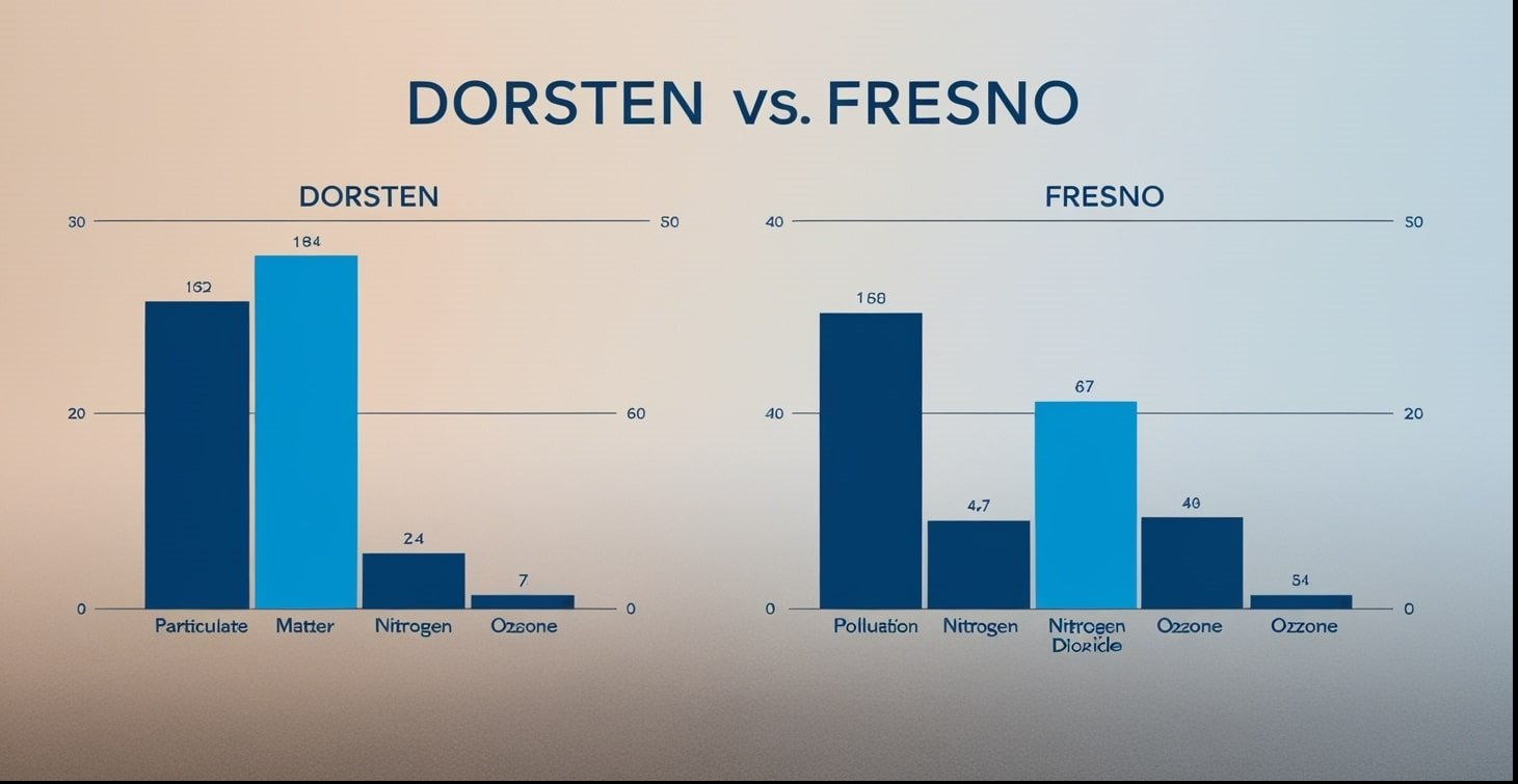 dorsten vs fresno pollution comparison chart